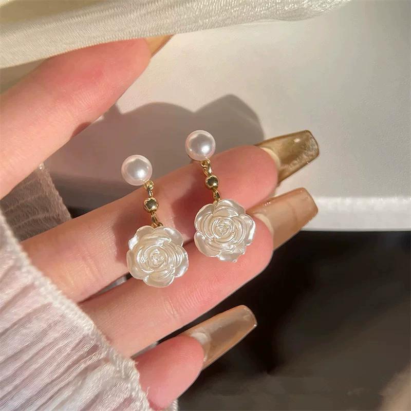Korean Heart Drop Earrings For Women Girl Romantic Valentine's Day Gift Fashion Jewelry Trend Hanging Pearl Cute Bowknot Earring