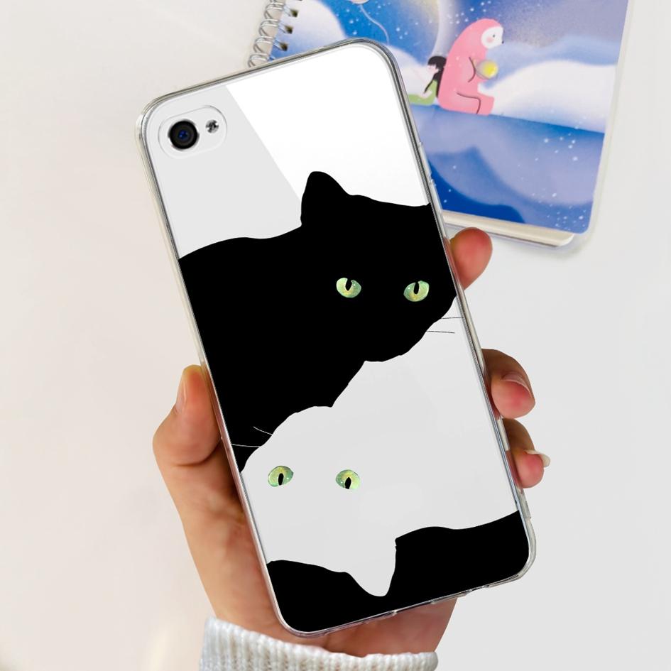 For iPhone 4 Case 3.5" Cute Cartoon Leopard Transparent Silicone Soft Cover For iPhone 4s iPhone4 Funda iPhone4s Shockproof Capa
