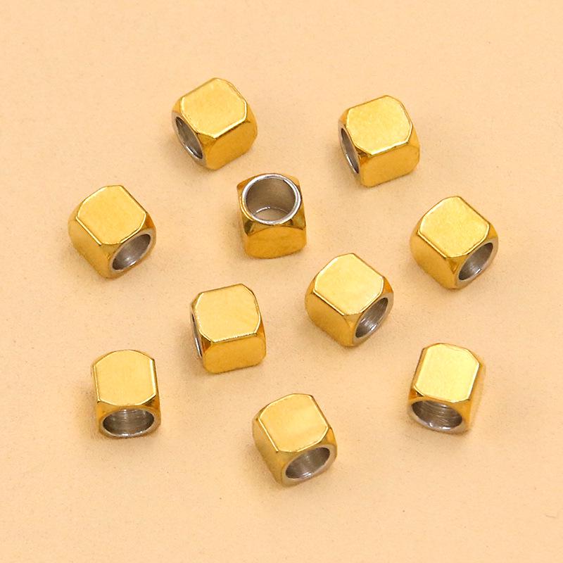 Gold & Stainless Steel Spacer Beads - 2 Colors, 6 Sizes - Rectangular Jewelry Accessories for Necklaces & Bracelets
