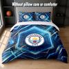 Manchester City Design Bed Bedding Set 1 Duvet Cover + 2 Pillowcases Soft Breathable Household Bed Linens