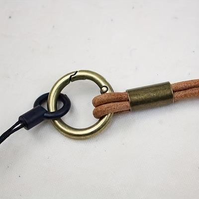 New Leather Necklace Lanyard Keychain with Strong Clip Hanging Rope Long Mobile Phone Pendant For Keys ID Badge Holder