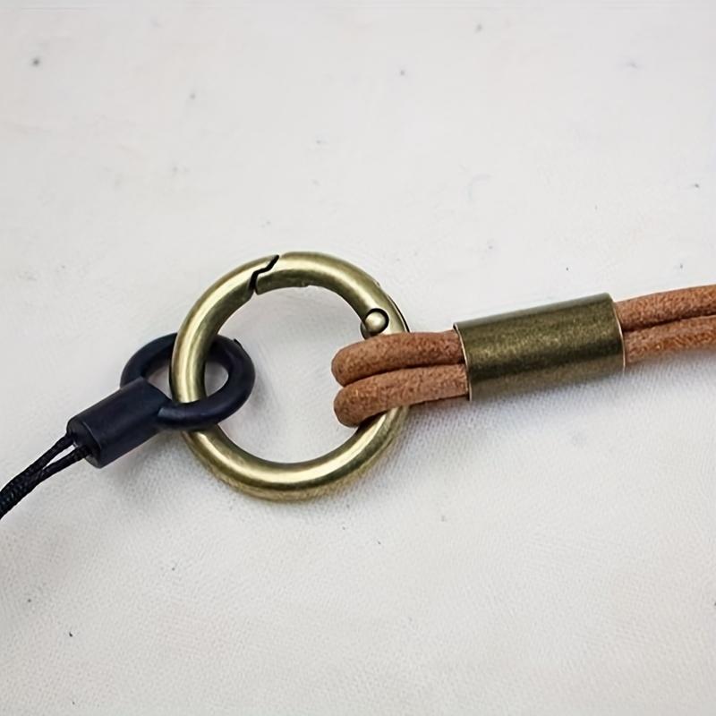 New Cowhide Leather Lanyard with Strong Clip - Long Hanging Rope Keychain for Keys ID Badge Mobile Phone