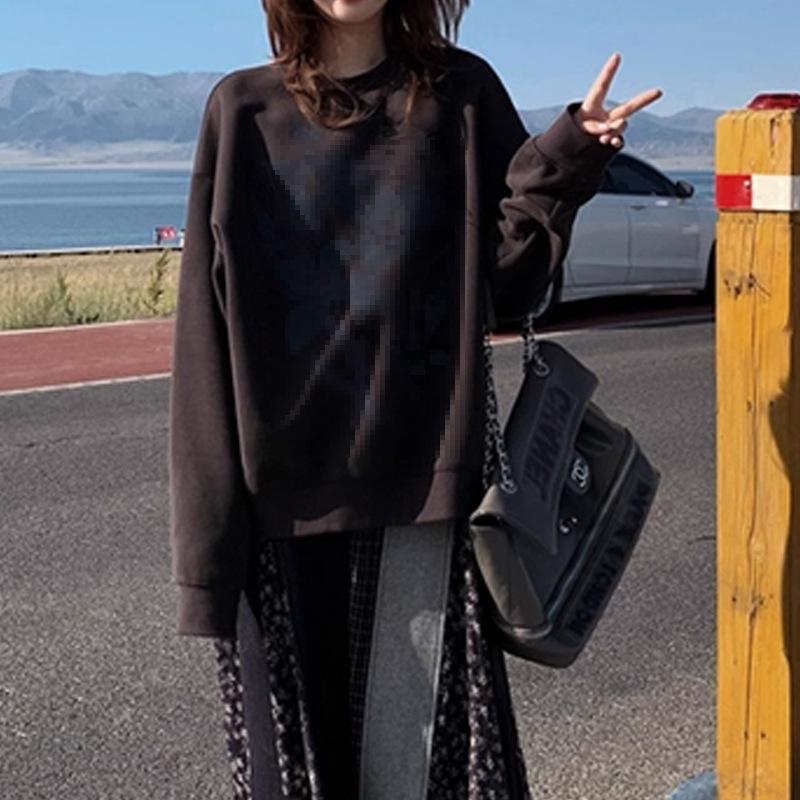 

Новый осенне-зимний женский вязаный свитер свободного кроя - Круглый вырез, принт, мягкий и удобный вязаный топ, толстовка L