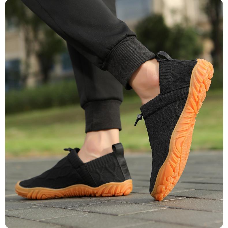 Spring New Shoes for Men Breathable Knit Casual Shoes Antiskid Flat Walking Shoes Youth Slip-on Sneaker