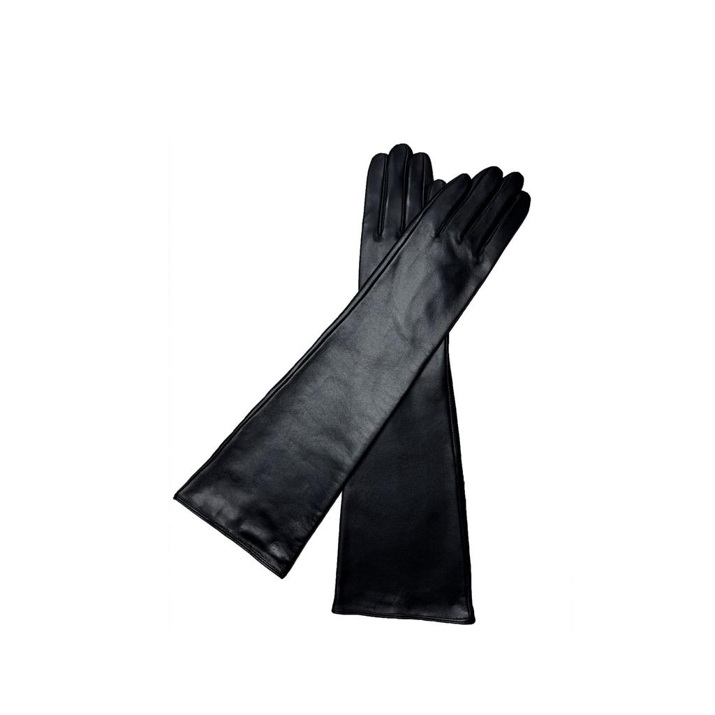 European American and Russian Women's Extended Sheepskin Leather Thin Warm Winter Long Gloves