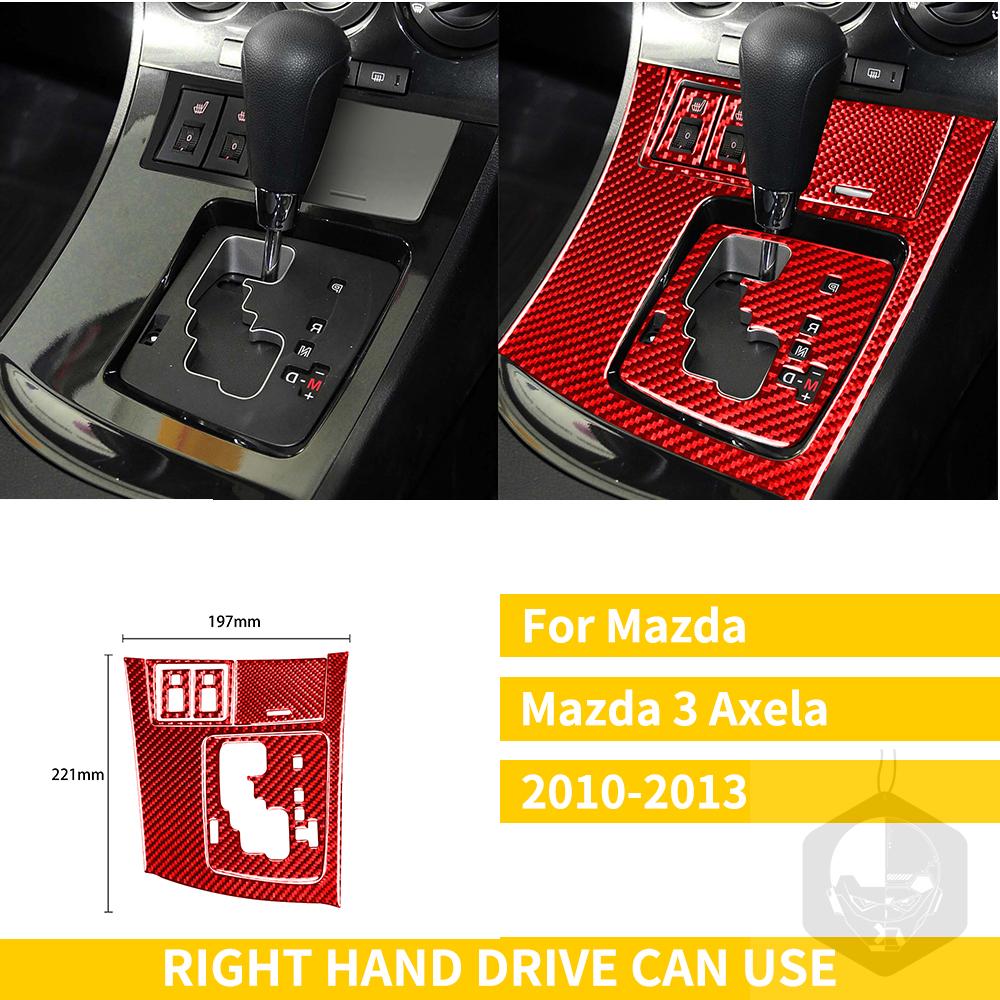 Red Carbon Fiber Whole Interior Stickers For Mazda 3 Axela 2010-2013 Car Accessories Dash Trim Gear Shift Console Cover Molding SW8