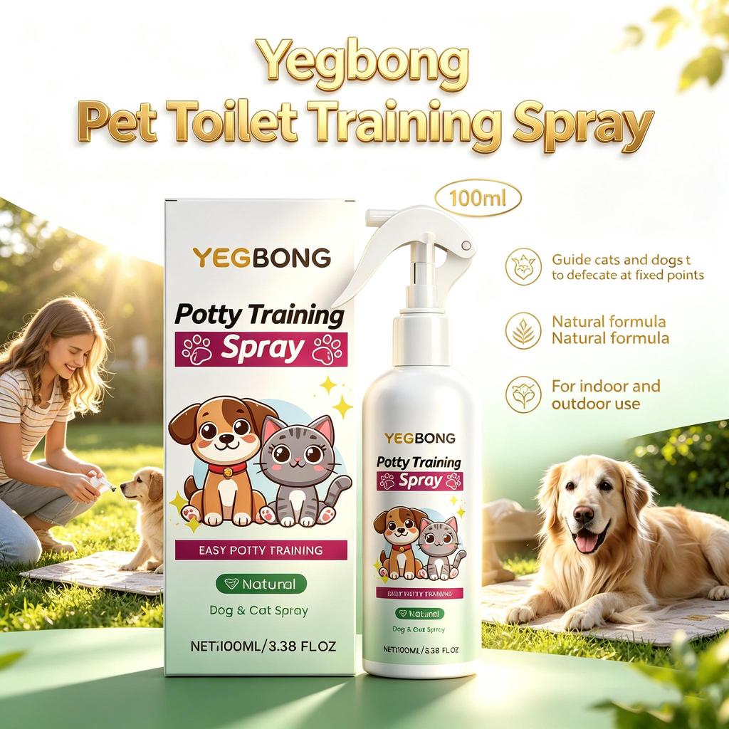 Yegbong pet toilet training spray to guide cats and dogs to defecate at fixed points, natural formula for indoor and outdoor use 100ml
