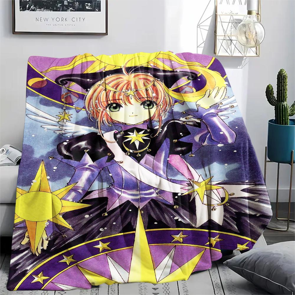 1Pc Cardcaptor Sakura Print Flannel Blanket, High Quality Comfortable for All Seasons, Home Decor, Warmth and Comfort, Perfect for Christmas Gifts