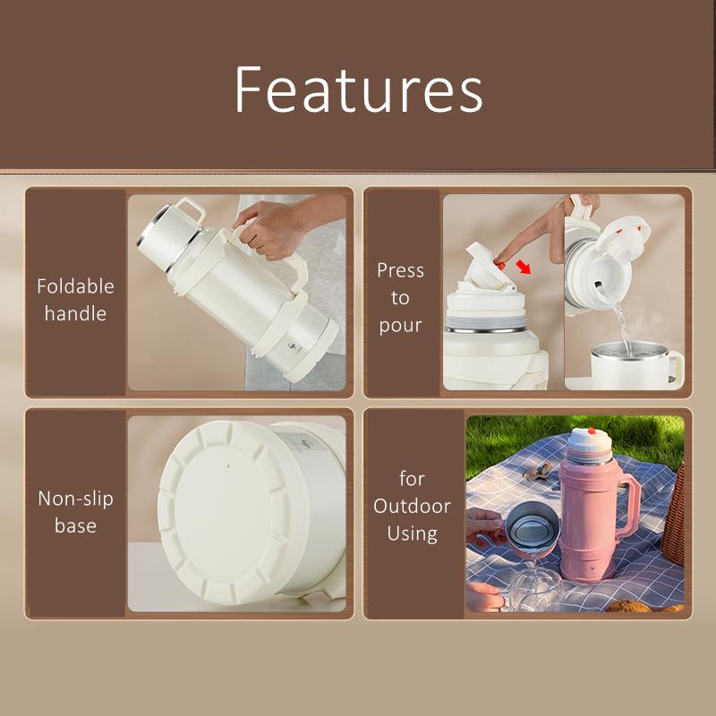 99.9% Anti-bacterial 316 Stainless Steel Outdoor Thermos 48 Hours Insulating Vacuum Flask 1.8L Water Kettle for Ladies and Girls