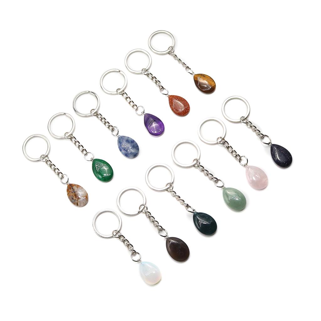 Naturalny kamień brelok do kluczy brelok do kluczy uchwyt na klucze kryształowe kamienie szlachetne lokalizator kluczy breloki dla kobiet mężczyzn biżuteria, akcesoria do torebek 82x11 mm