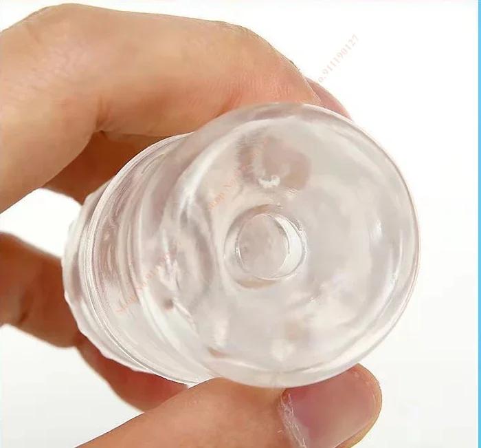 Verlängern 5cm Penis Hülle Wiederverwendbares Kondom Verzögern Ejakulation Sexspielzeug für Männer Penisring Männliche Eichel Hülle Verlängerer Vergrößerung