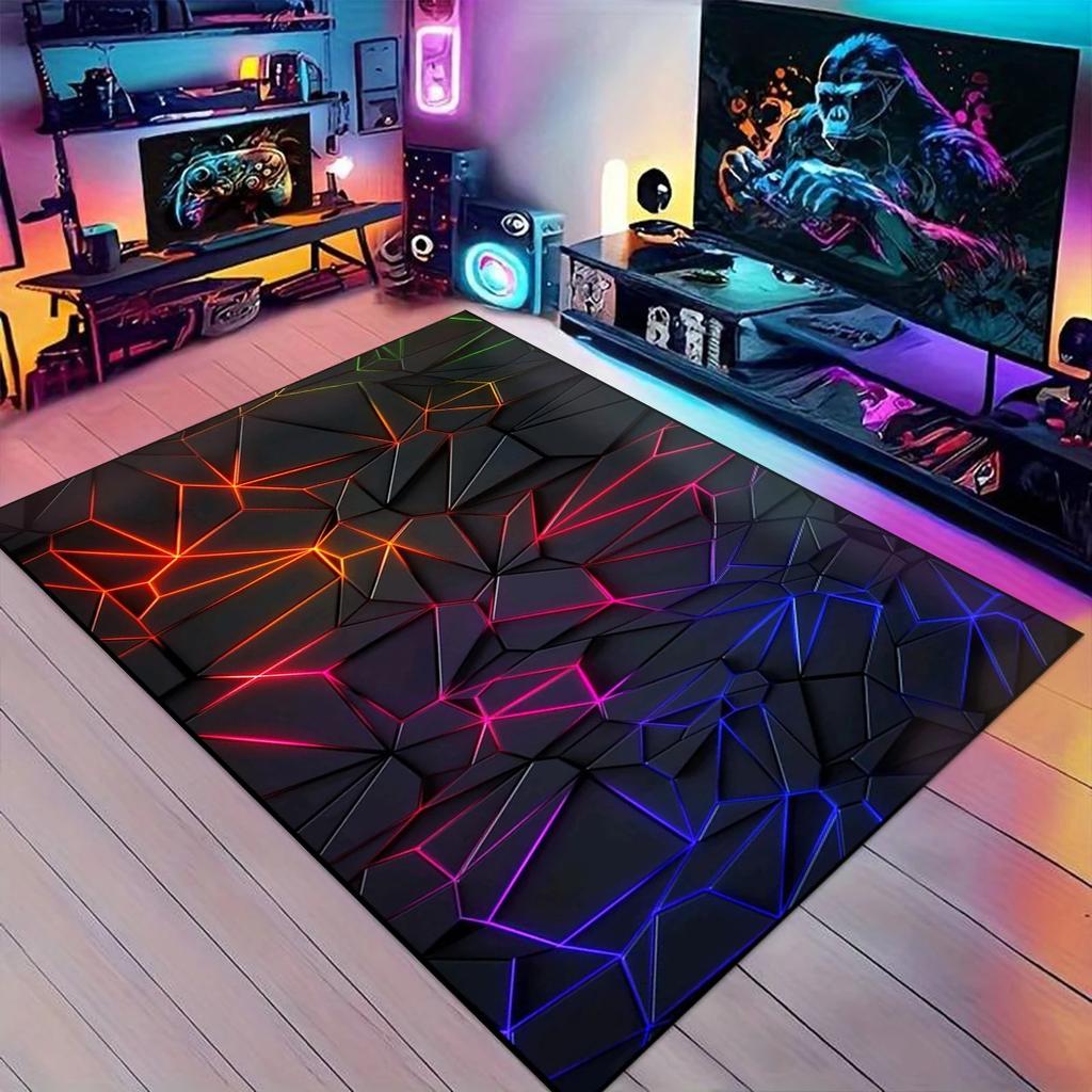 Gaming Mats Bedroom Rug Gamer Carpet Non-slip Wear-resistant Living Room Floor Mat American Laser Light Large Size Study Rug