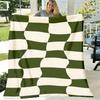 1pc Irregular Plaid Pattern Printed Flannel Throw Blanket, Cozy Soft Gift Blanket for Home Decor, Outdoor Use, Sofa And Bedroom - Perfect Halloween An