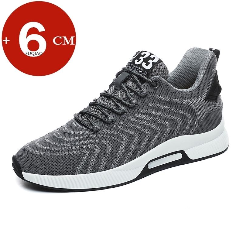 Sommer Herren Größenerhöhende Sportliche Freizeit Mesh Schuhe Unsichtbarer Absatz 6cm Erhöhung Bequeme Atmungsaktive Elevator Sneaker