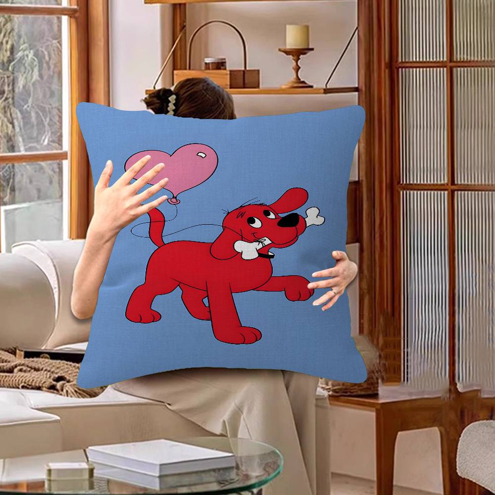 Cartoon Clifford The Big Red Dog Lucky Dragon Pillow Cover Sofa Cushion Cover Home Room Decoration Children Gift