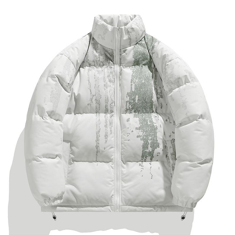 Winter neue Farbverlaufskragen Amerikanische lockere Baumwolljacke Herrenmode Marke dicke warme Baumwolljacke