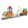 Cross-Border Magnetic Building Blocks: Strong Magnet Road & City Traffic Tiles with Crane & Stained Glass Design