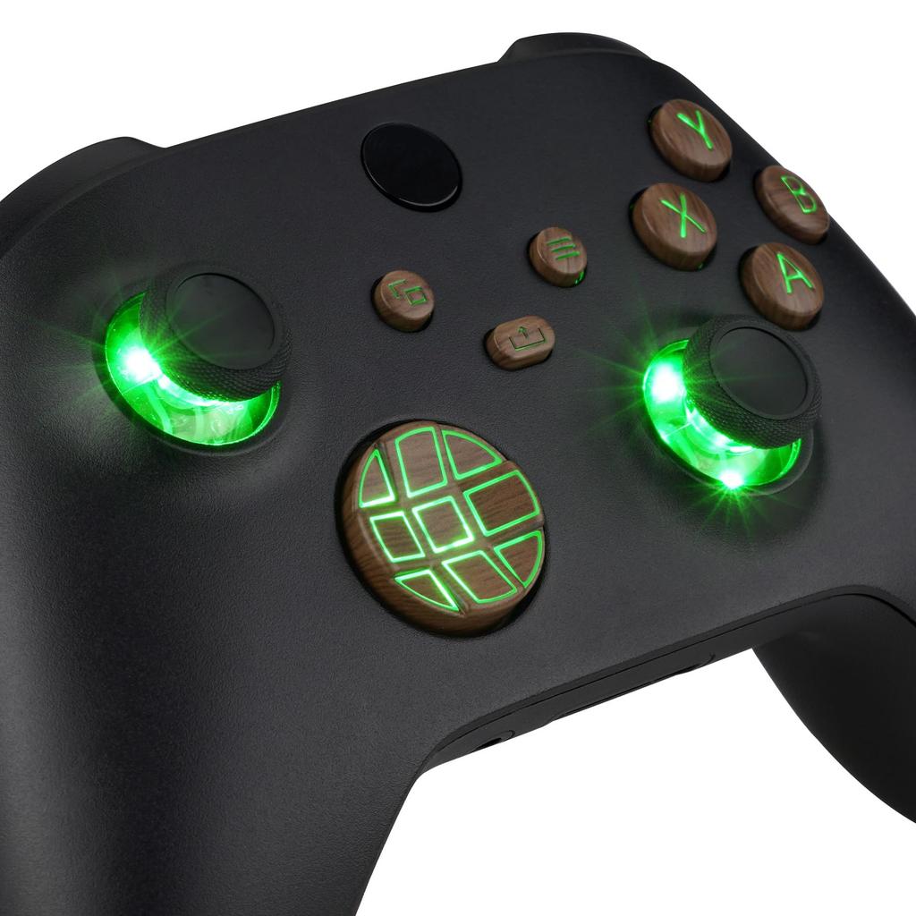 eXtremeRate Multicolor Illuminated Thumbstick Set with and ABXY Buttons for Xbox Series DTF V2 LED Kit for Xbox Core Controller Model 1914 Controller