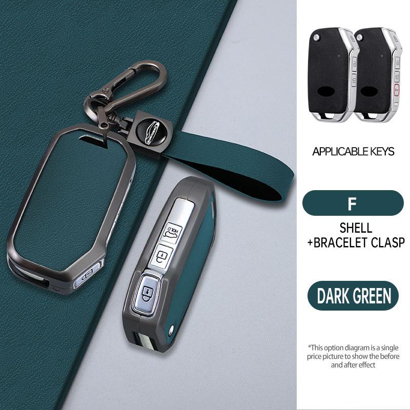 Zinc Alloy Leather Car Key Case Fob Cover For KIA Sportage R Stinger GT Sorento Ceed CD Cerato Forte SELTOS 2019 Accessories