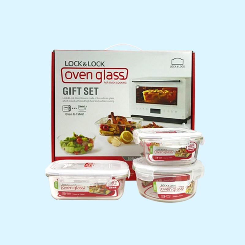 

LocknLock 3-Piece High Borosilicate Glass Food Container Set