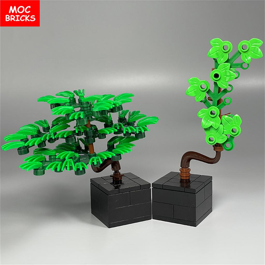 Non-Toxic Moc Bricks Mini Welcoming Pine Desktop Diy Tree Model City House Decorations Educational Building Blocks Children'S Toys