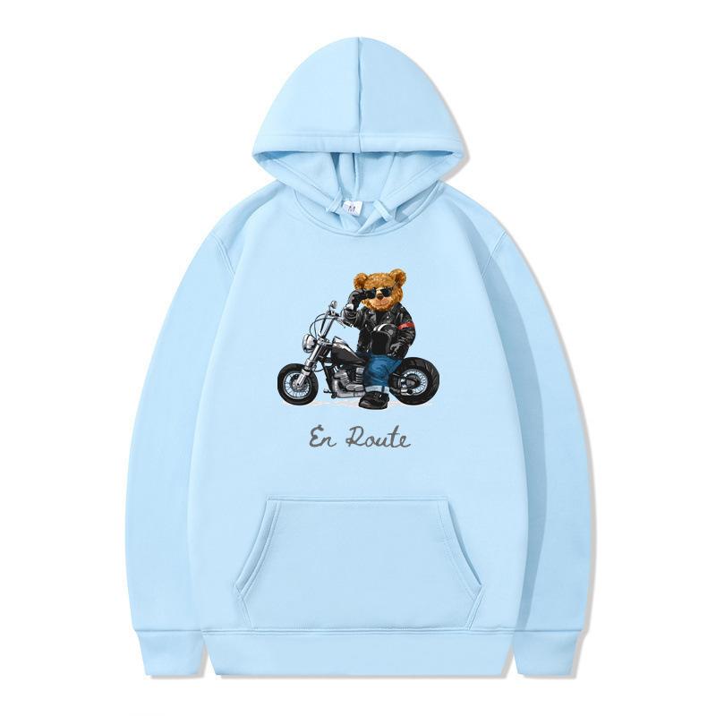 Wintersportwagen Reiches Bärenmuster Bedruckte Hoodies Modische Lässige Sportliche Langärmelige Herren- und Damen-Unisex-Kapuzensweatshirts