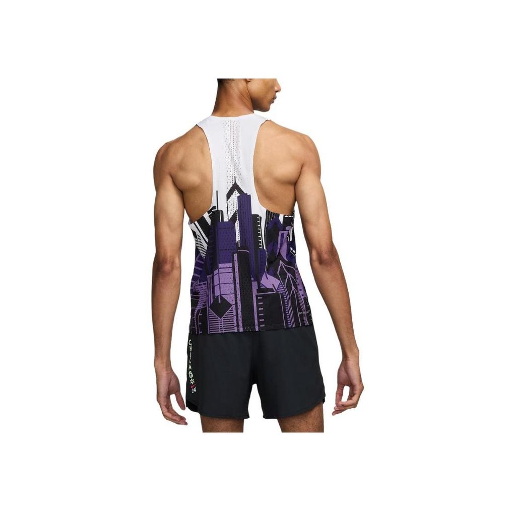 Nike Dri-Fit Adv Running Singlet Slim Fit Architectural Print Sleeveless Vest Men Tops Multicolor FV6335-100