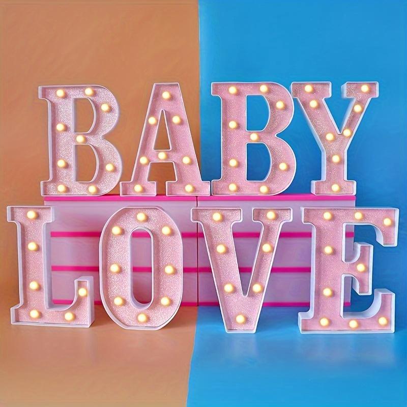 1pc Vibrant LED Lighting Letter - Battery Powered,Dimmable for Bedroom, Birthday Party, Wedding, Home, Christmas, and Eid Al-Adha Mubarak Decorations