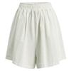 Shop   Women Waistband Two Pocket Pin Tuck Loose Fit Lightweight Shorts Ivory Mr