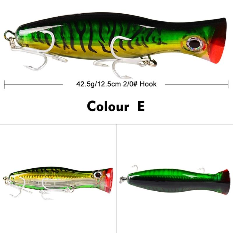 Topwater Trolling Artificial Hard Baits Crankbait Big Popper Fishing Lures Baits with Hook for Trout Fishing Tackle