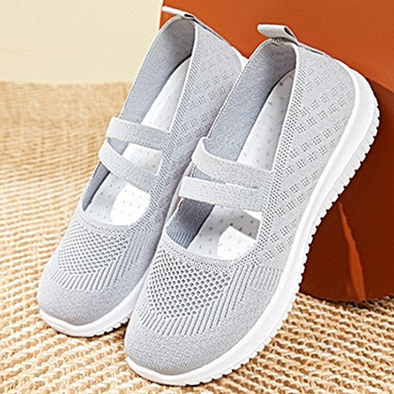 Ladies Shoes 2024 New Elastic Band Women's Vulcanize Shoes Autumn Breathable Mesh Solid Solft Sole Light Casual Walking Shoes