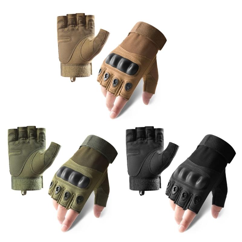 Nonslip Cycling Gloves Training Gloves Reinforced Finger Joint AntiVibration Padding Half Finger Gloves for Biking