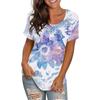 Bright Floral 3D Digital Printed Women's Fashionable Casual Round Neck Short Sleeved T-shirt