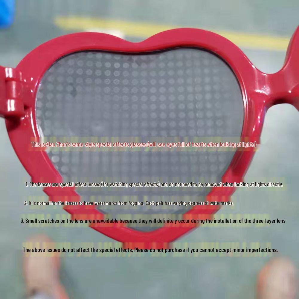 Heart Effect Night Glasses - Trendy Peach Heart Sunglasses for Women Inspired by Douyin Influencers