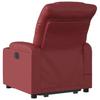 Massage Recliner with Rising Function Burgundy Artificial Leather