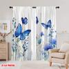 2 szt., druk płaski 2D Kreatywne zasłony Błękitny motyl Błogość Wszechstronny Trwały Poliester (bez pręta) Idealny na wszystkie pory roku