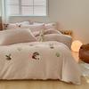 Thickened Milk Fleece Bed Four-Piece Set Of Flannel Bedding Three Pieces Of Fleece Coral Fleece Sheets