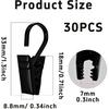 30PCS Small Curtain Clips, Stainless Steel Curtain Hooks Hanging Clips for Drapes, Black for Outdoor String Lights, Camping, Tents, Decoration, DIY,