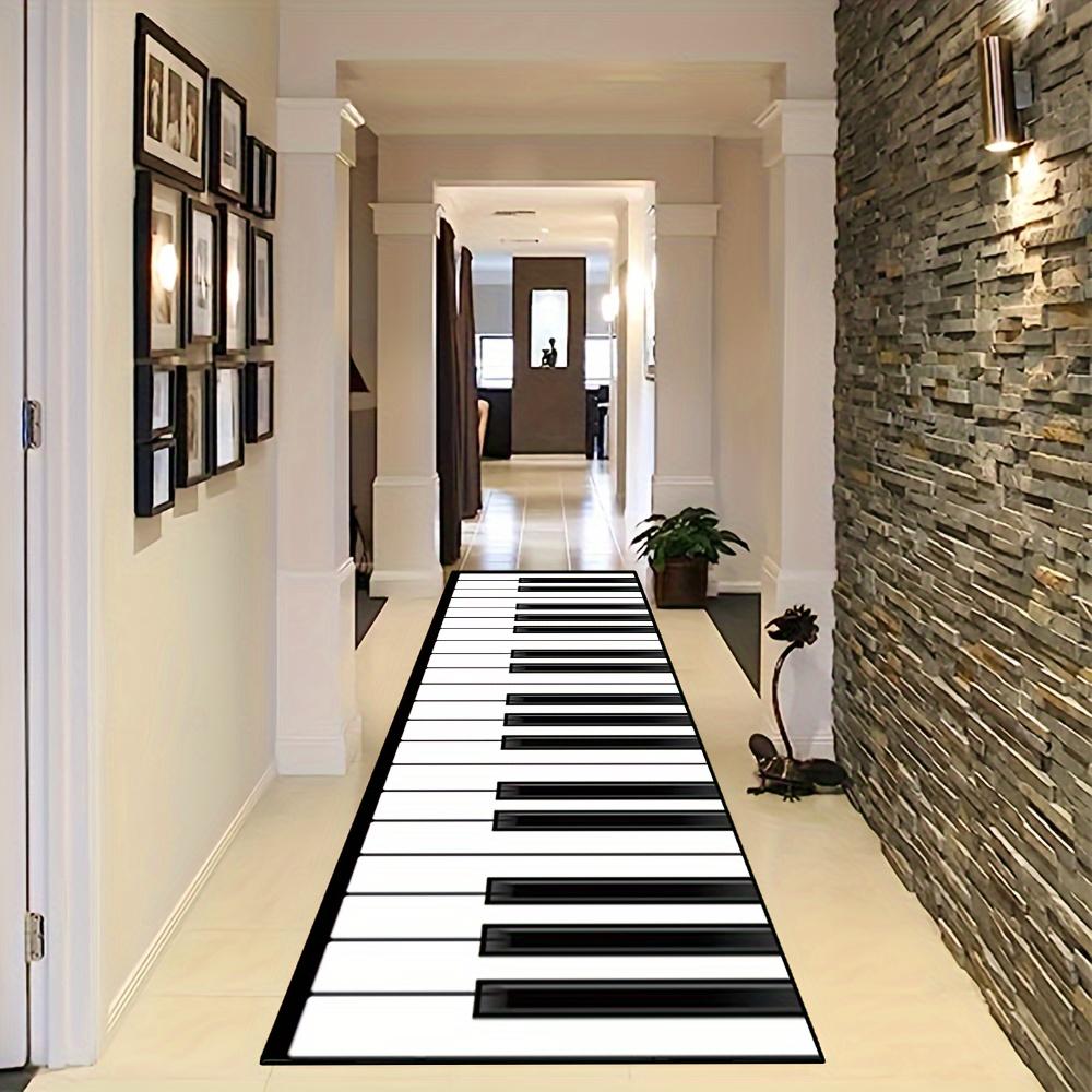 Creative Piano Long-Strip Carpet Anti-Slip Entrance Floor Mat Corridor Balcony Kitchen Carpet Home Decoration