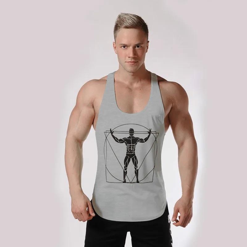 Men's Sleeveless Vest Workout Pattern O Neck Outdoor Street Sports Clothing Athletic Casual Breathable Quick Dry Unisex Tank Top