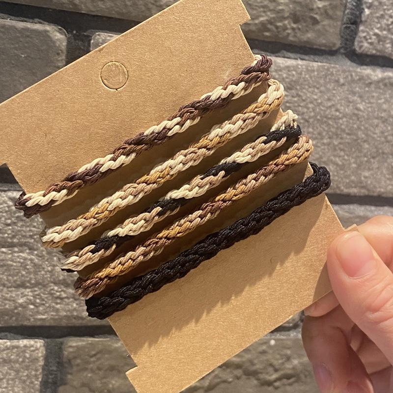 1set Simple high elastic hair rubber bands for women black thick hair tie heart hairband scrunchie set pack girls hair acesories