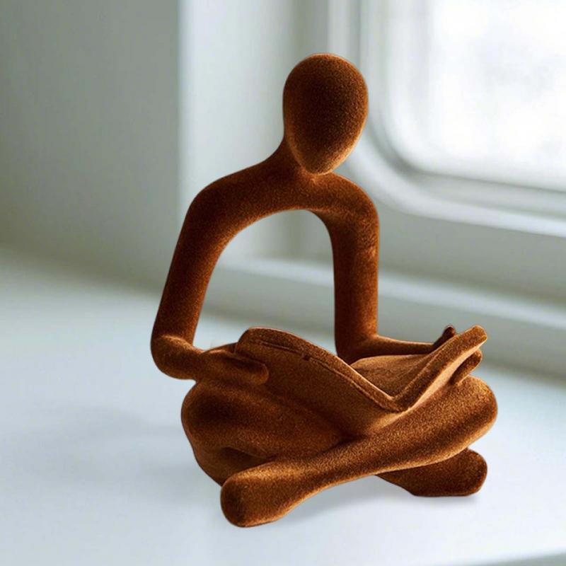 Figuren und Statuen lesen Abstrakte Dekoration Beflockte Statue Sammlerfiguren Heimdekorationen Moderne Skulptur Kunsthandwerk