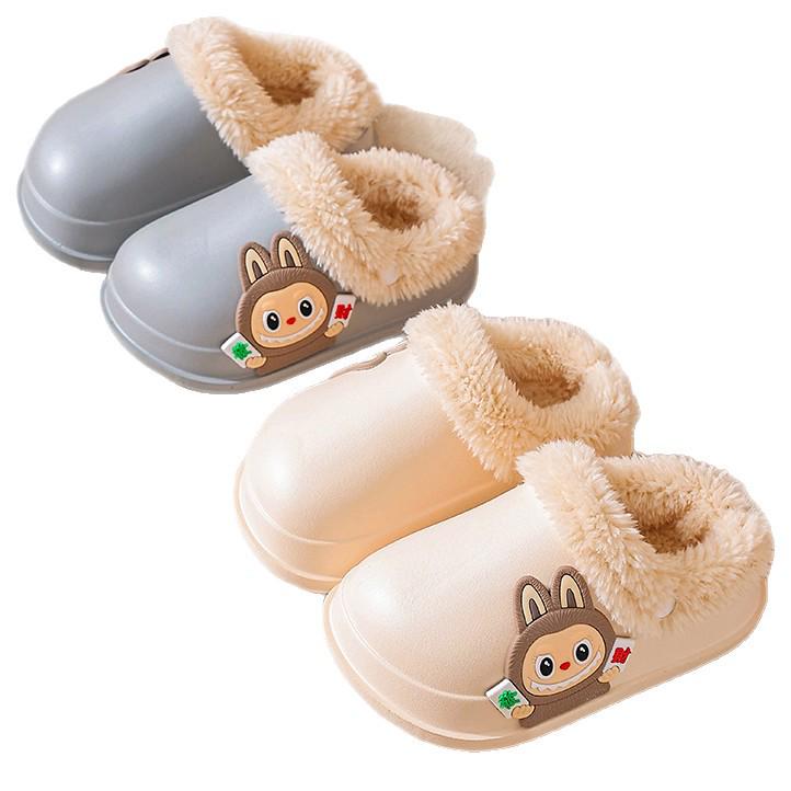 Lamb Wool Kids' Non-slip Slippers - Cute, Removable & Washable for Girls In Autumn/Winter