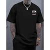 Men's Casual Print T-Shirt - Soft and Breathable , Eye-Catching Training Graphic, Crew Neck Short Sleeve Summer Workout Top, for Sports and Daily Wear