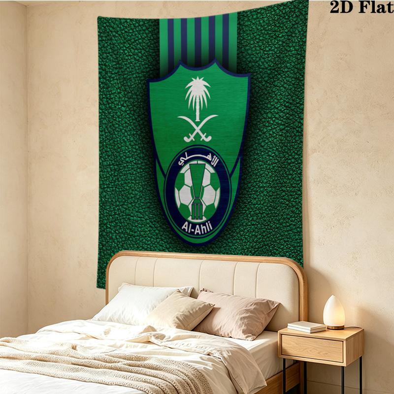 Alahli Saudi Fc Wall Tapestry Aesthetic Wall Hanging Printed Fabric Blanket Decorative Tapestries For Bedroom Living Room Home Decor