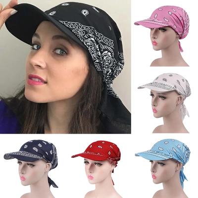Fashion Muslim Hijab Turban Hat for Women Baseball Cap Sun Hats Headscarf Scarf Brim Caps Floral Print Femme Scarves Bandanas