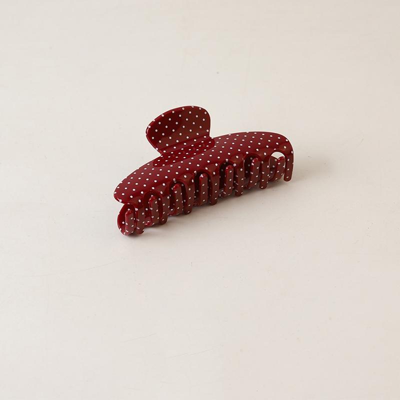 Vintage Hair Claw Clip Polka Dots Print Acrylic Large Size Shark Clip Simple Elegant Hairpin Hair Clips Women Hair Accessories красный