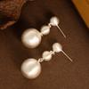 Vintage Jewelry with A High-end Feel, Vantage Size Brushed Round Pendant Earrings, Metal Style Fashionable Tassel Earrings