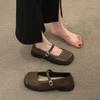 Mary Jane women's shoes 2025 summer new French platform loafers versatile single shoes British style square head small leather shoes
