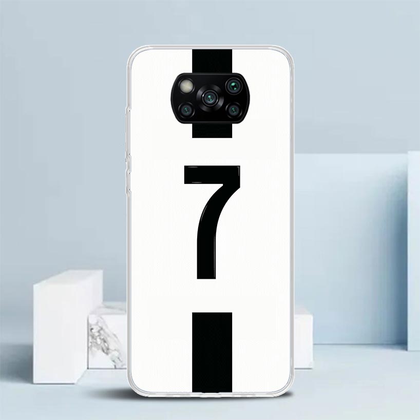 FootBall SuperStar Number C 7 10 Phone Case For Xiaomi Poco F7 Ultra X5 X6 X7 Pro M7 Redmi 15C 15 13C 13 12C 12 10C 10 10A 9 9C